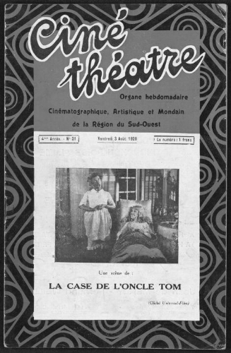 Ciné-Théâtre : Organe Hebdomadaire Cinématographique Artistique et Mondain de Toulouse et de la Région. (A004, N0024).