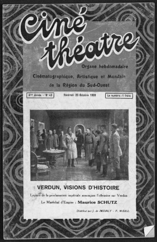 Ciné-Théâtre : Organe Hebdomadaire Cinématographique Artistique et Mondain de Toulouse et de la Région. (A004, N0043).