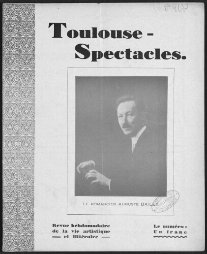 Toulouse-Spectacles : Organe Hebdomadaire de la Vie Artistique. (A008, N0248).
