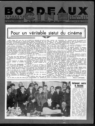 La revue corporative libre du cinéma. (N0433).