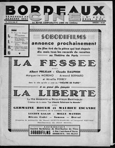 La revue corporative libre du cinéma. (N0402).